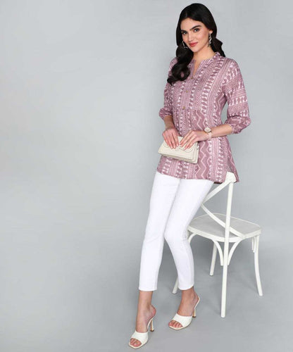 Ruby cotton Pink Short Kurti