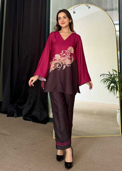 Pure Malai Satin Silk Digital Print Co-ord Set