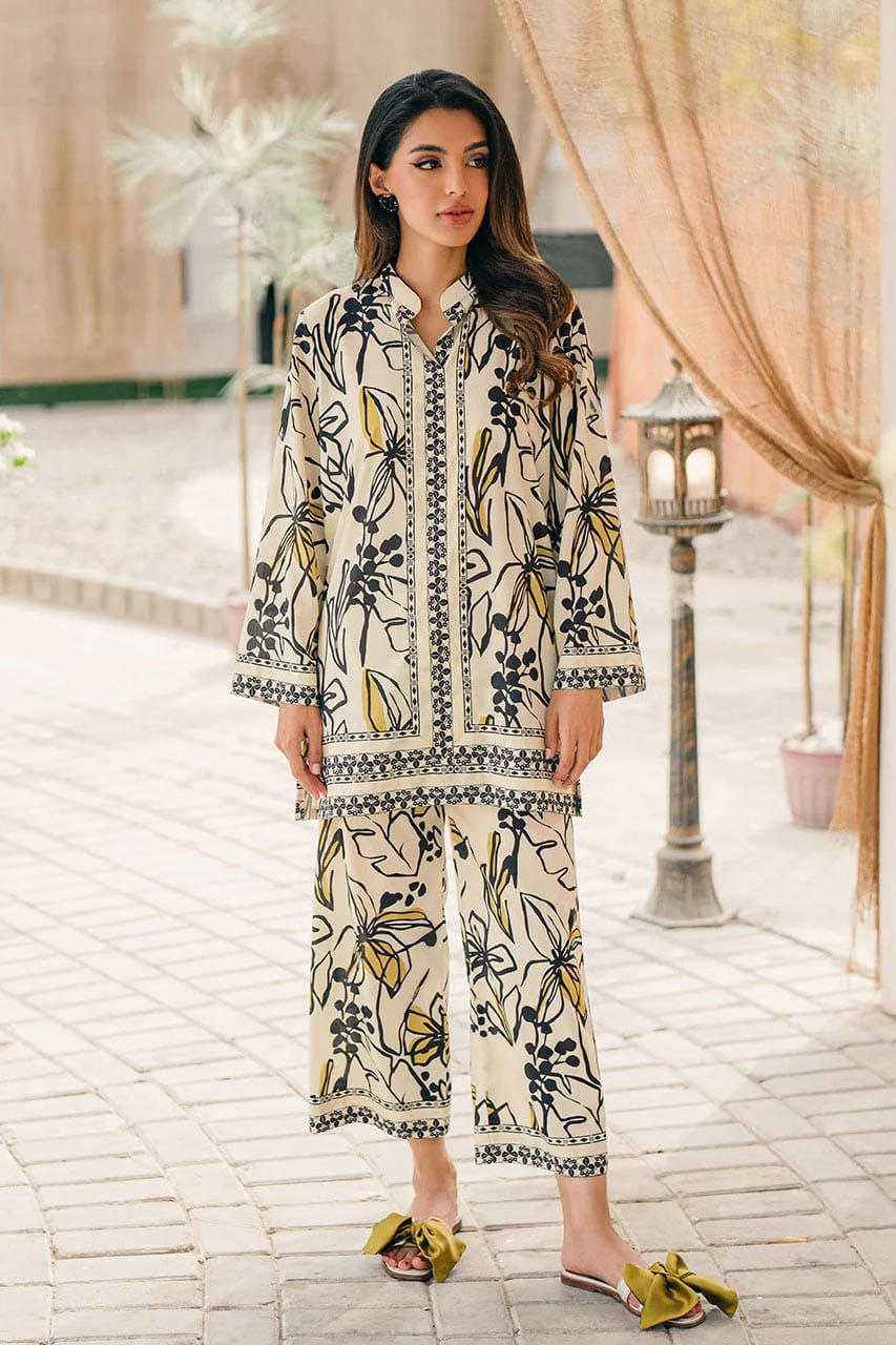Pure Malai Satin Silk Large floral Print Co-ord Set