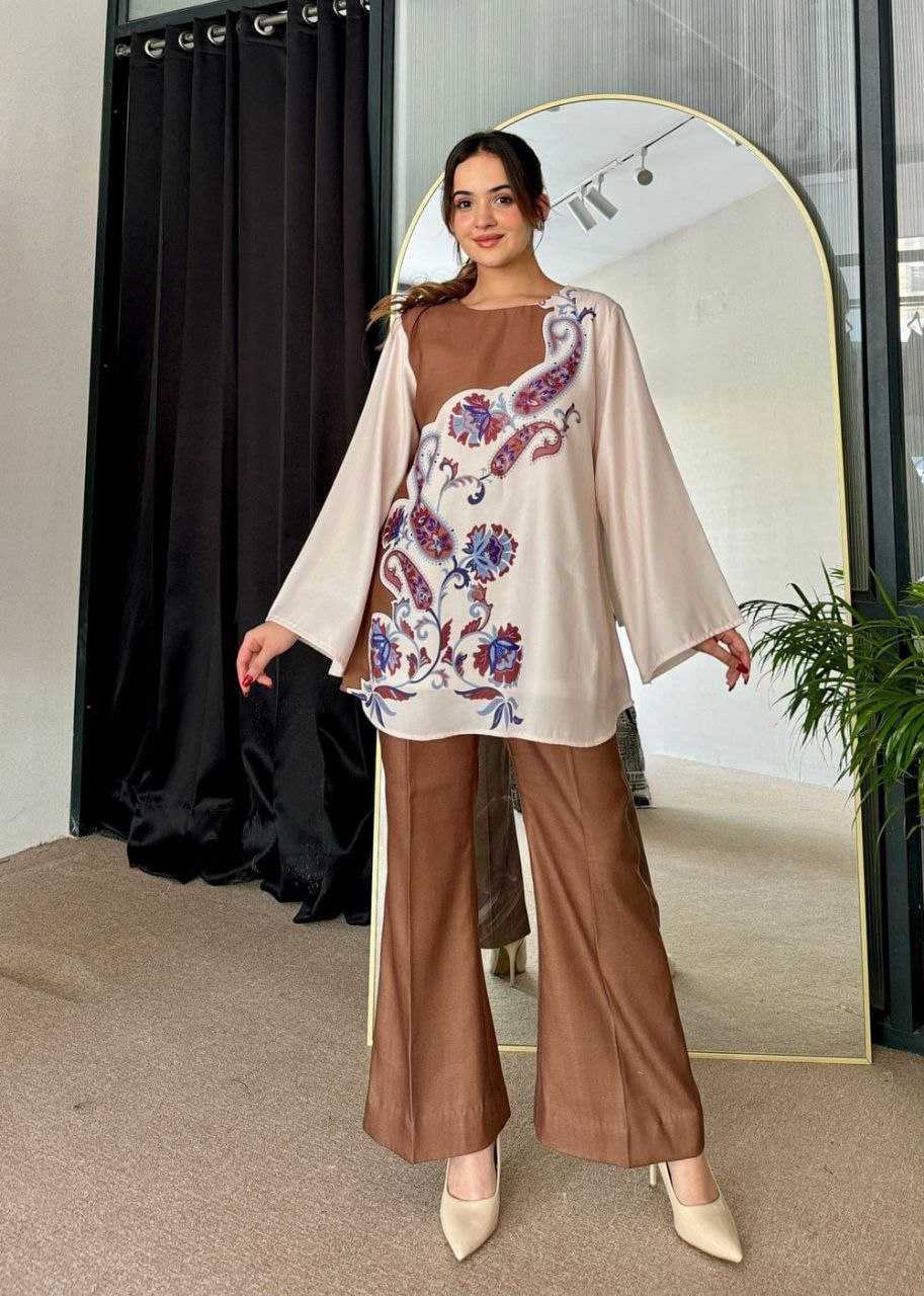 Top Fabric Pure Malai Satin Silk Co-ord Set