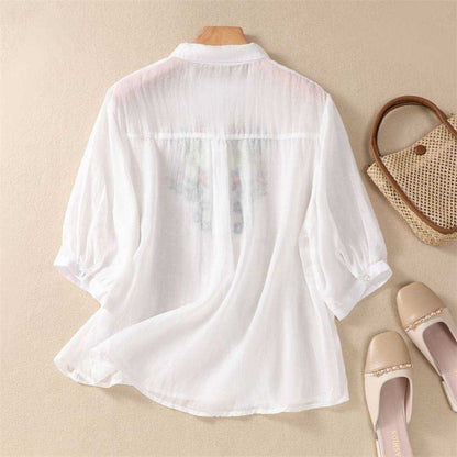 Western White Tunics Shirts Heavy Biskit Slub with Embroidery Stich Work