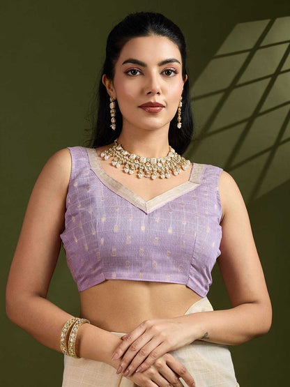 Premium soft Muga Lavender Cotton saree with traditional kalamkari peacock