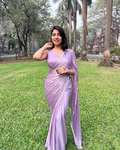 Lavender Space silk saree