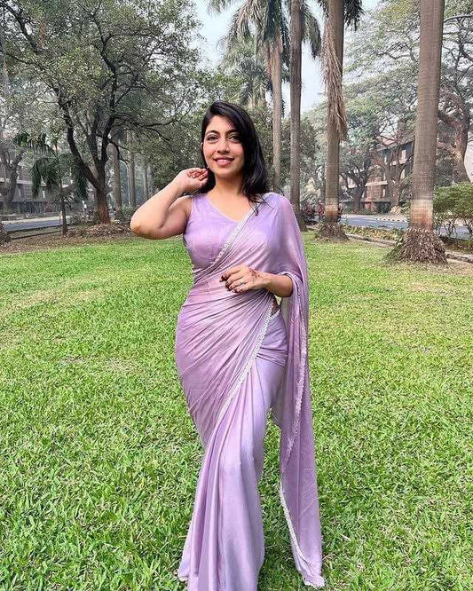 Lavender Space silk saree