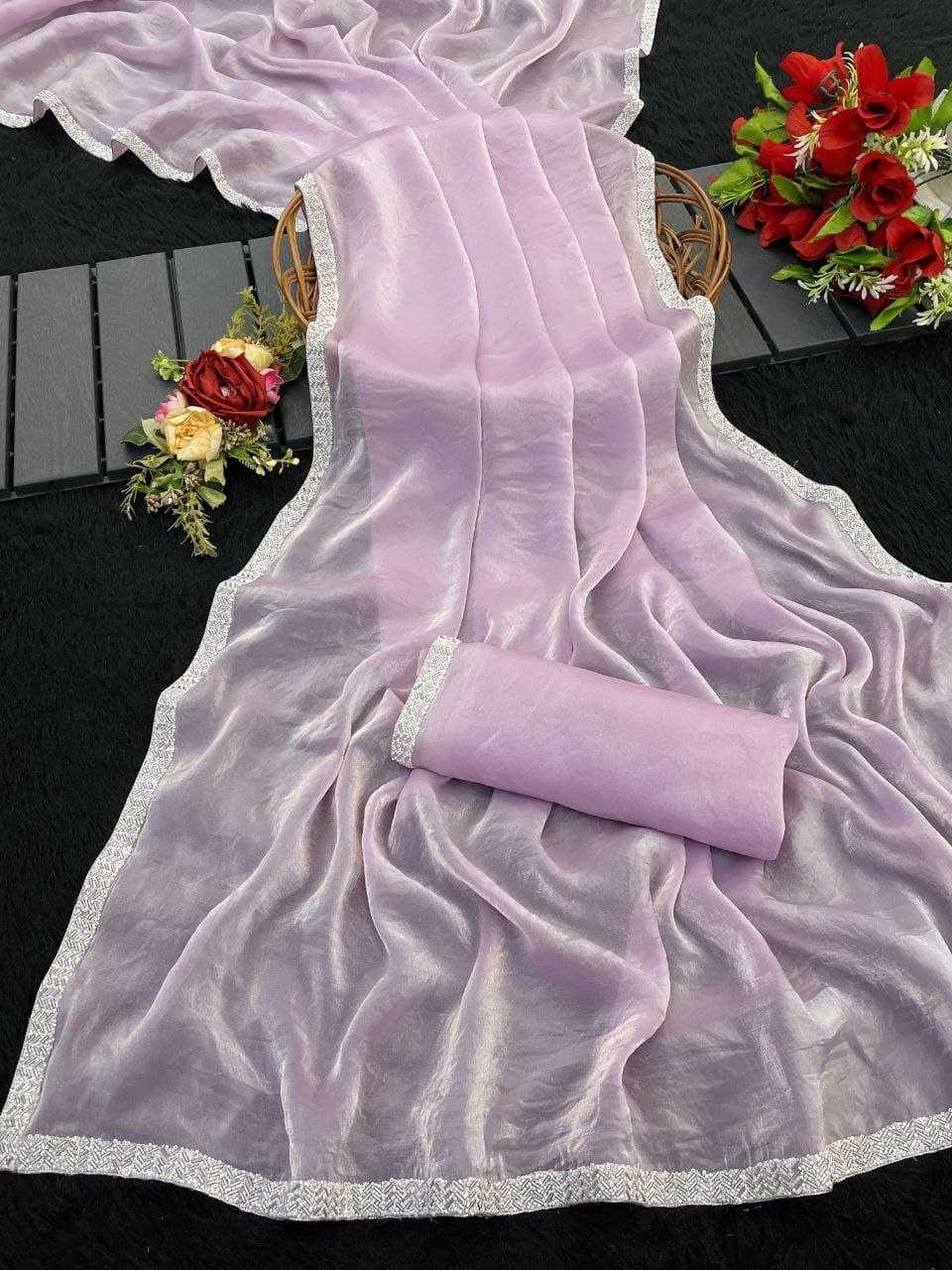 Lavender Space silk saree