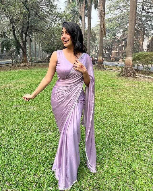 Lavender Space silk saree