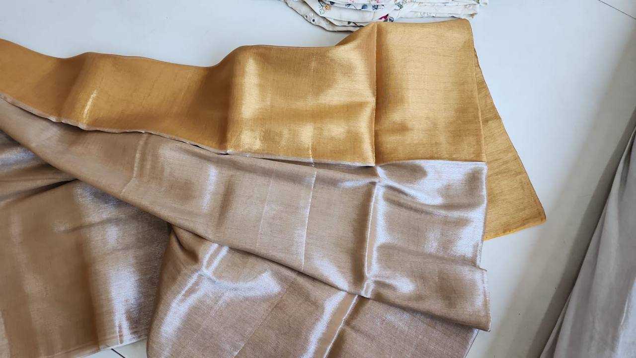 Grey Tissue Silk Half Saree