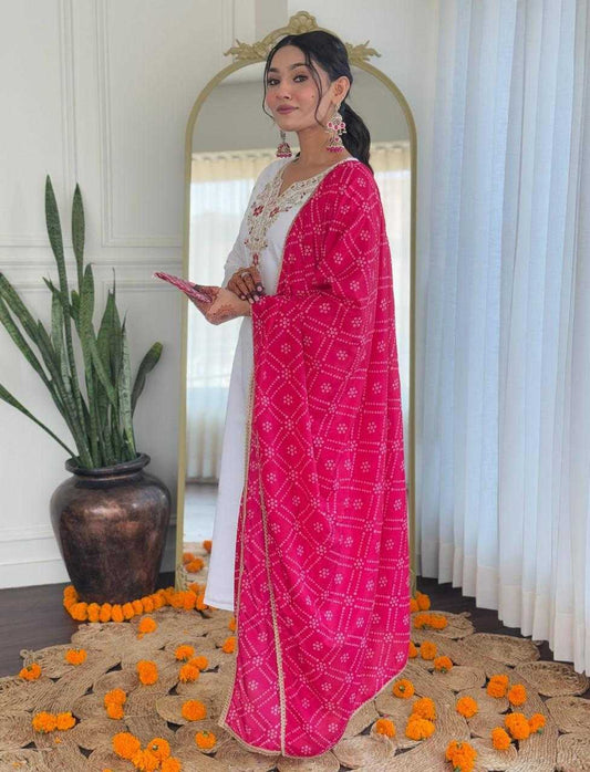 Pink Viscose Kurthi Set