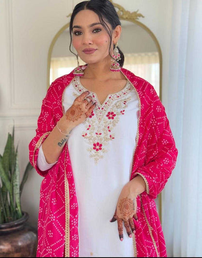 Pink Viscose Kurthi Set