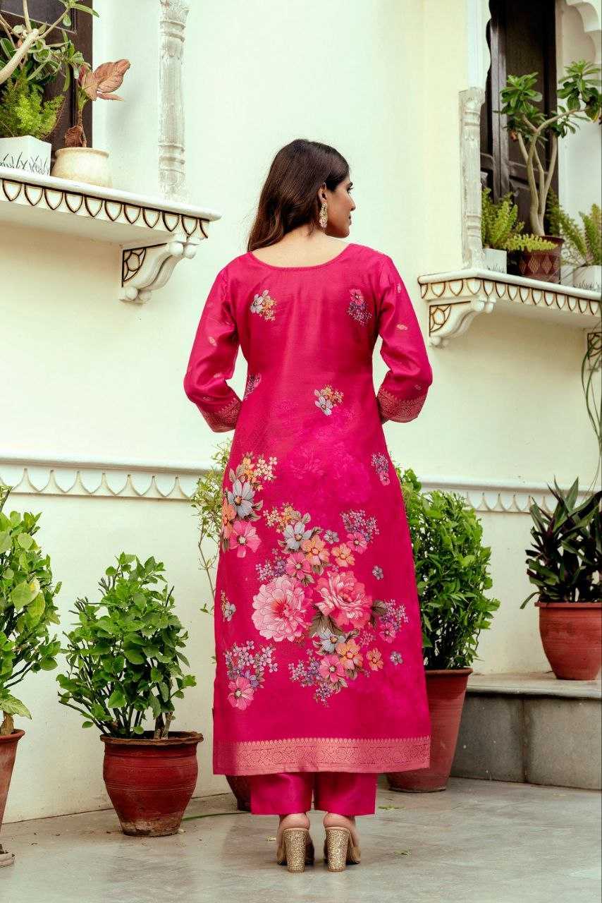 Pure Viscose Jaquard Bright Red Suit
