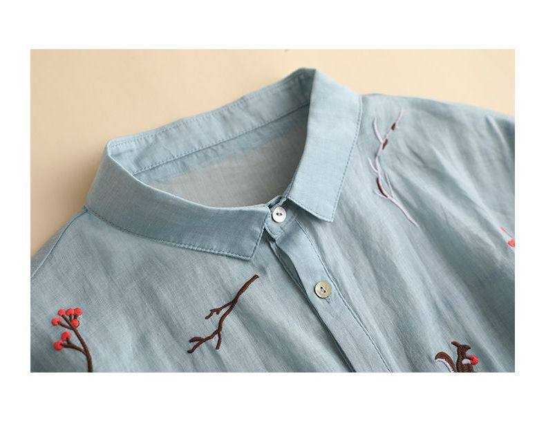 Sky Blue Color  Western Tunics Shirt with Branch Embroidery Stich Work