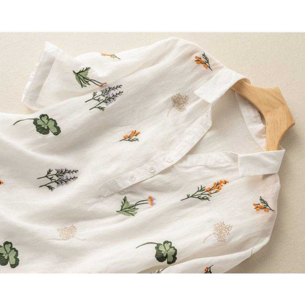 White Color  Western Tunics Shirt with Embroidery Stich Work